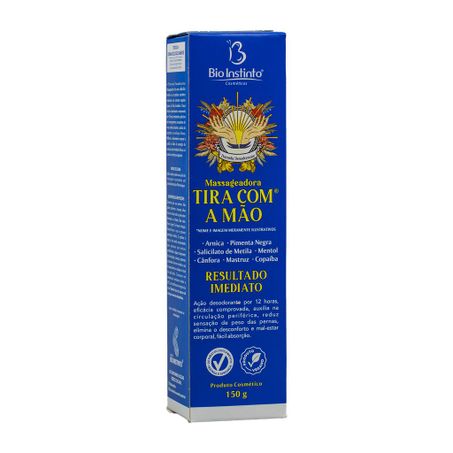 POMADA MASSAGEADORA TIRA COM A MÃO 150G BIO INSTINTO