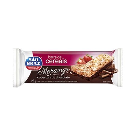 Barra de Cereal São Braz Morango com Chocolate 22G