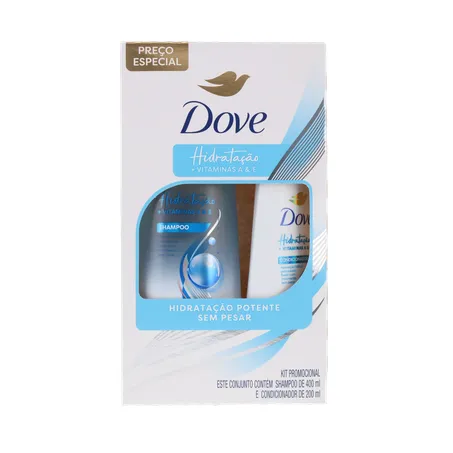 KIT DOVE SHAMPOO 400ML+ CONDICIONADOR 200ML HIDRATAÇÃO 360-0