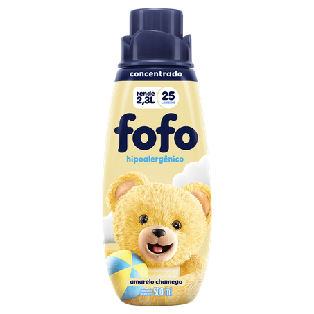 Amaciante de Roupas Fofo Amarelo Chamego Frasco 500ml