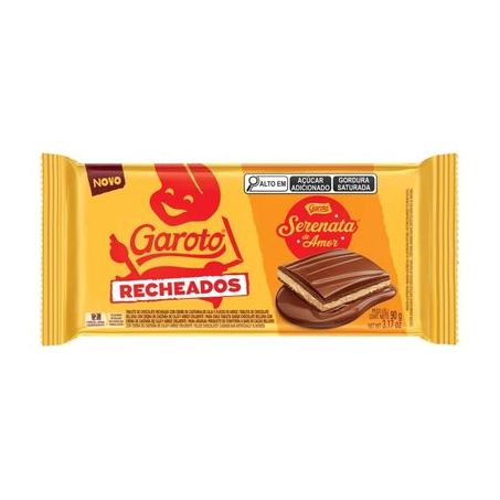 Choc. barra garoto recheado 90gr serenat