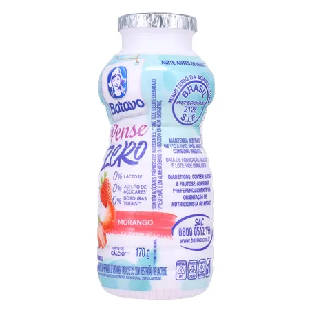Bebida Láctea Fermentada Batavo Pense Zero Morango 170g 360-4
