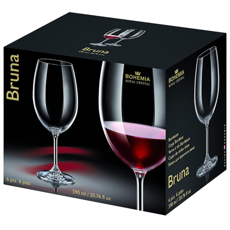 JOGO 6 TAÇAS DE CRISTAL BORDEUX BHOEMIA BRUNA 590M