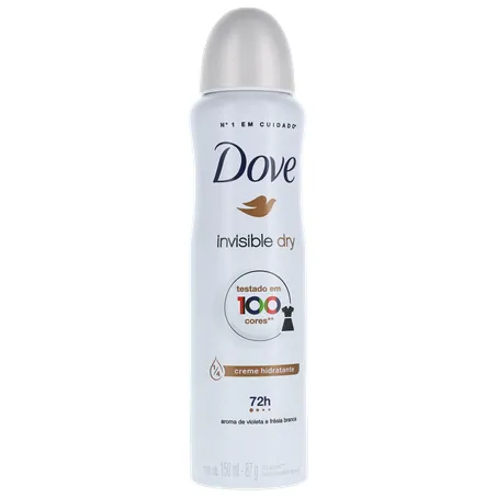 Antitranspirante Aerosol Dove Invisible Dry Violeta e Frésia Branca Frasco Spray 150ml 360-35