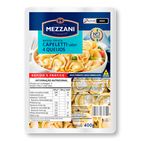 Capeletti Mezzani 4 Queijos 400g