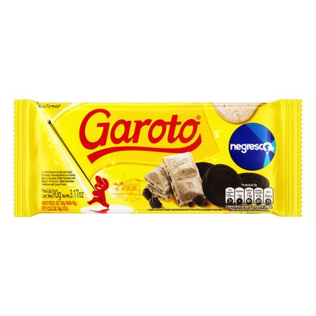 CHOCOLATE BRANCO COM BISCOITO NEGRESCO GAROTO