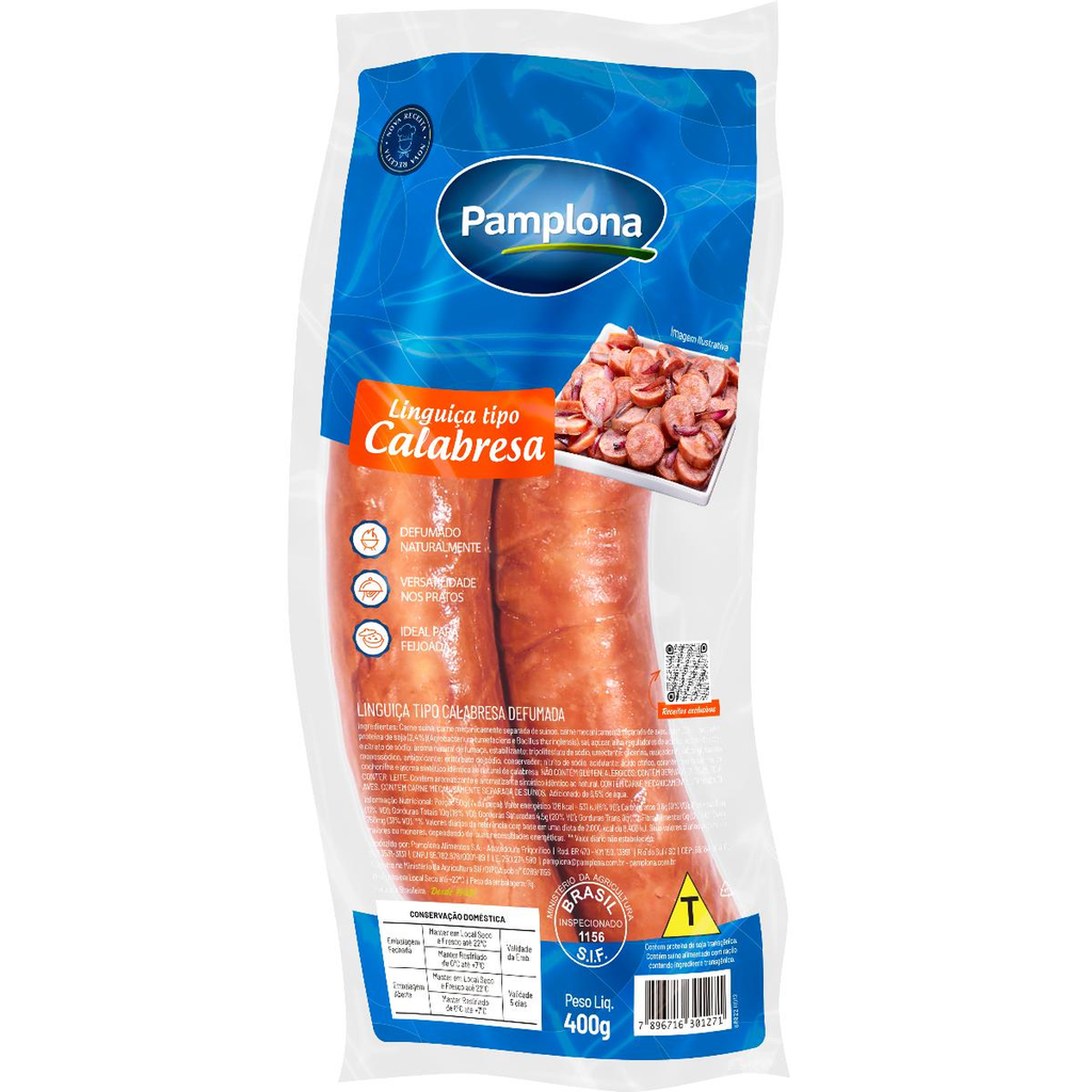 Linguiça Tipo Calabresa Pamplona 400g