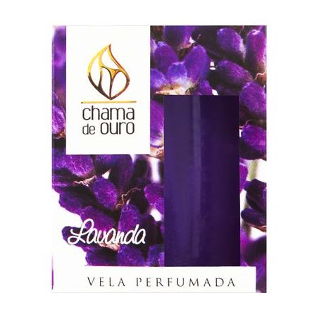 Vela Perfumada Roxa Lavanda Chama de Ouro 60G