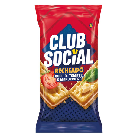Biscoito Club Social 106g - Recheado - Queijo, Tomate e Manjericão