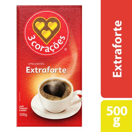 CAFÉ TORRADO E MOÍDO A VÁCUO EXTRAFORTE 3 CORAÇÕES 500G