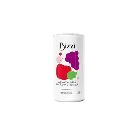 Água Com Gás Bizzi Maçã, Uva e Hortelã 269ml