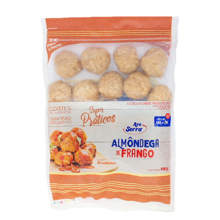 ALMÔNDEGAS DE FRANGO AVE SERRA 800G