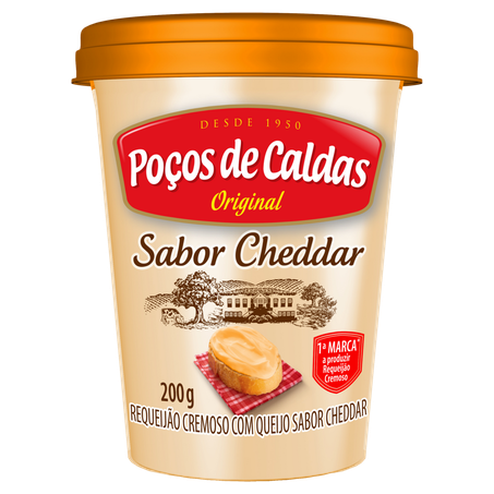 Requeijão poços de caldas cheddar 200g