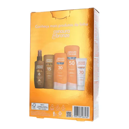 Kit cenoura e bronze protetor solar 200ml + facial 50g fps 30 360-20