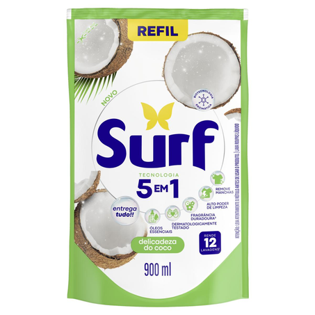 Sabão Líquido Surf 900ml - 5 em 1 - Cuidado do Coco