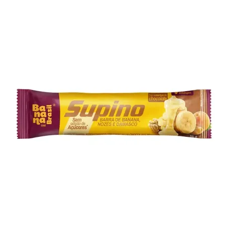 BARRA SUPINO ZERO AÇÚCAR BANANA, NOZES E DAMASCO 24G - BANANA BRASIL