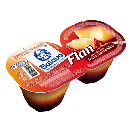 SOBREMESA LÁCTEA FLAN CALDA FRUTAS VERMELHAS BATAVO