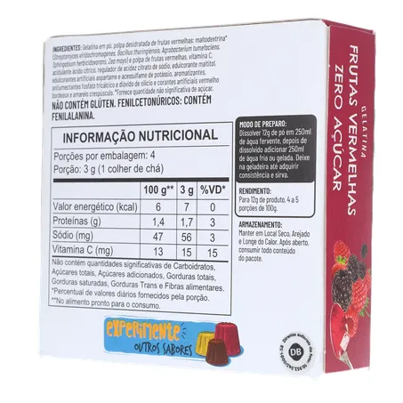 GELATINA APTI 12G ZERO FTAS VERMELHAS 360-22