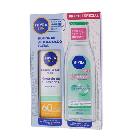 Kit nivea protetor solar fps60 50ml + água micelar 200ml 360-1