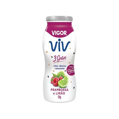 Iogurte vigor 3 grãos framboesa e limão 170g