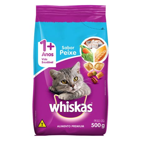 RAÇÃO PARA GATOS ADULTOS 1+ PEIXE WHISKAS PACOTE