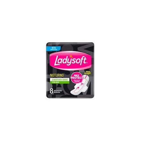 Absorv ladysoft noturno suave c/abas 8un