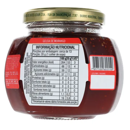 Geleia Bom Princípio Tradicional Morango Pote de Vidro 250gr 360-20