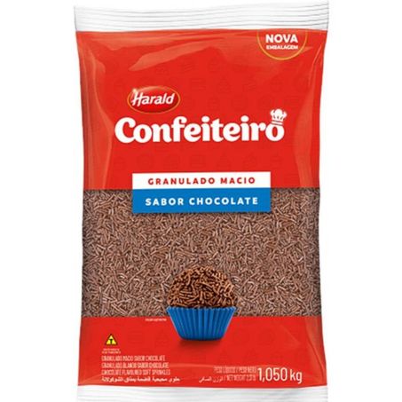 Chocolate granulado macio harald confeiteiro 1,05kg