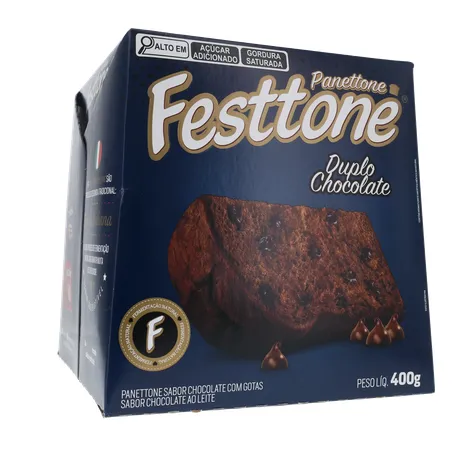 Panettone Duplo Chocolate Festtone 400G 360-16