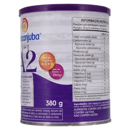 Leite em Pó Instantâneo Tipo A2 Integral Piracanjuba Lata 380g 360-6