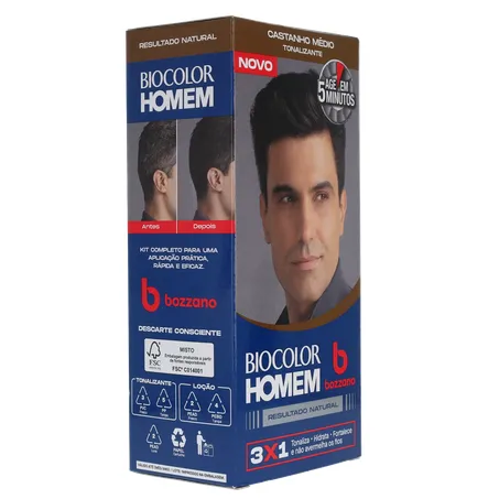 Coloração Biocolor Homem Bozzano Castanho Médio 360-31