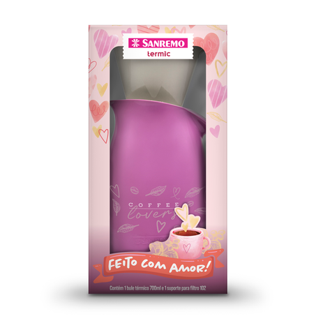 Conjunto Bule com Suporte para Filtro Sanremo Rosa 700Ml