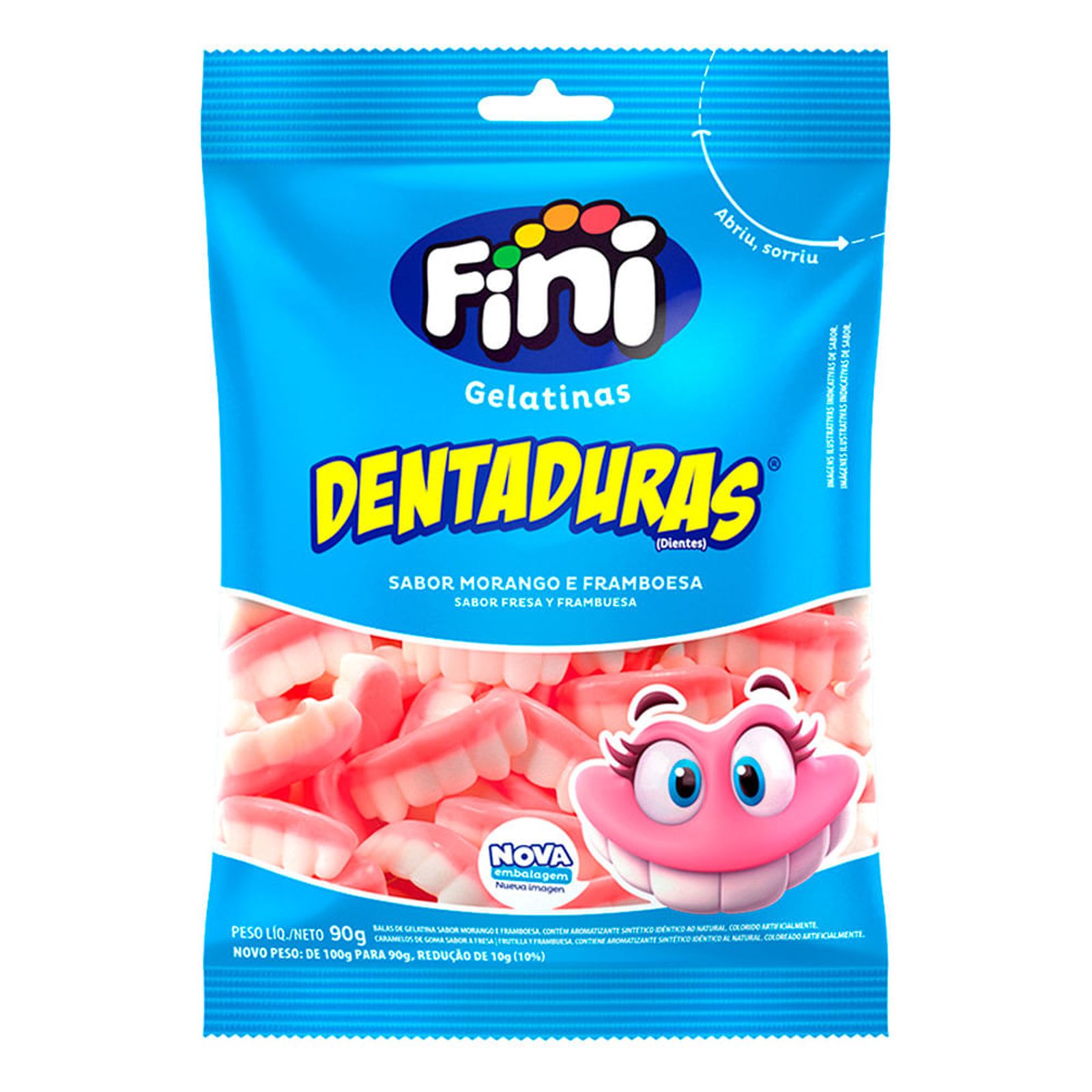 Bala de Gelatina Fini Dentaduras 100G
