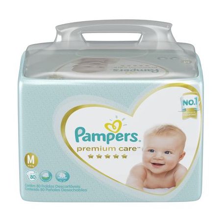 Fralda premium care pampers m c/80