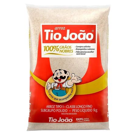 Arroz tio joão polido grãos nobres 1kg