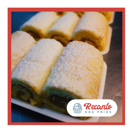 Rocambole de Doce de Leite Pequeno Fatiado Un