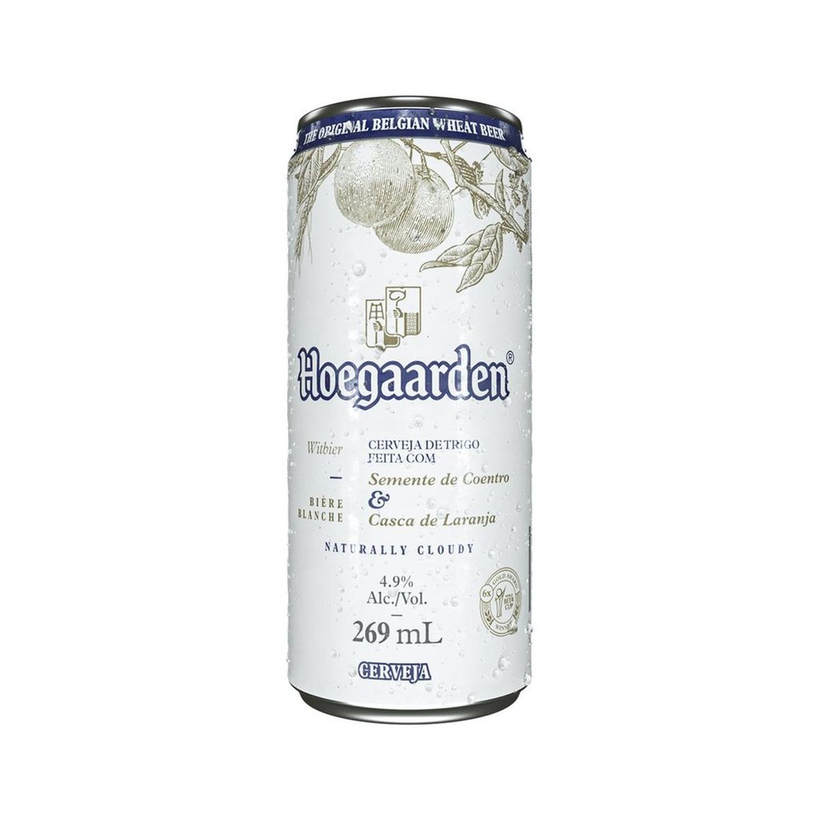 Cerveja Hoegaarden de Trigo Com Coentro Casca Laranja Lata 269ml