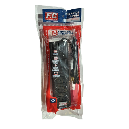 Filtro Linha F.C. 4 tomadas Preto 0,80m