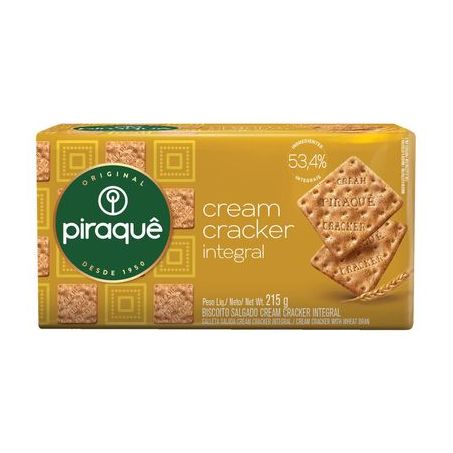 BISCOITO CREAM CRACKER INT PIRAQUE 215G
