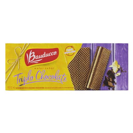 WAFER BAUDUCCO RECHEADO TRIPL CHOC 140G