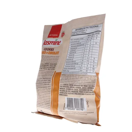 BISCOITO JASMINE COOKIES ZERO AÇÚCAR DAMASCO C/CHOCOLATE 120G 360-23