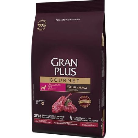 Ração GranPlus Gourmet Cães Adultos Mini Ovelha e Arroz 3kg 360-1