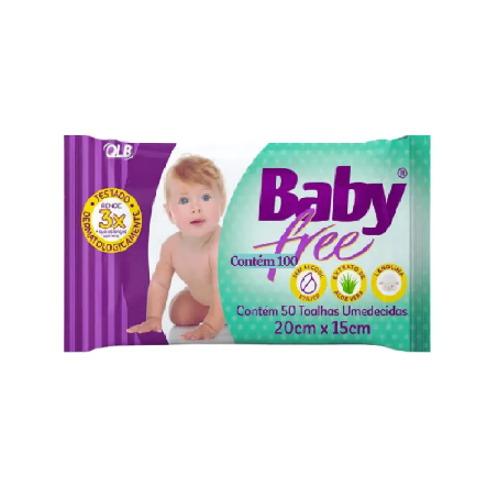 Toalha umedecida baby free 50un