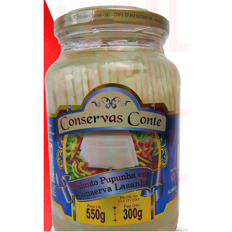 Palmito conte 300gr pupunha lasanha