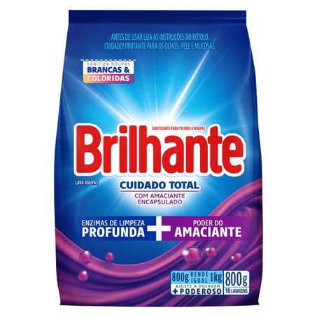 SANITIZA BRILHANTE CUIDADO TOT 800G SACH