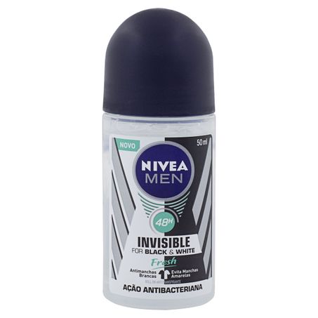 DESODORANTE ROLL-ON NIVEA MEN INVISIBLE FOR BLACK & WHITE FRESH