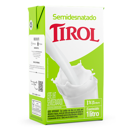 Leite Uht Tirol Biociclos Semidesnatado TP 1L Adulto