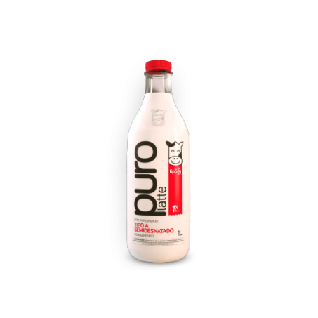 Leite pasteurizado tipo a semi desnatado purolatte pet 1l