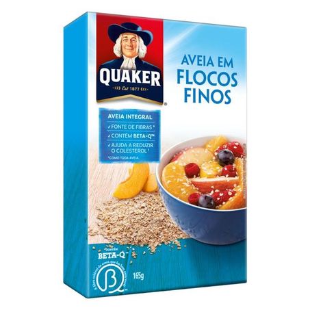 Aveia quaker flocos fino 165g