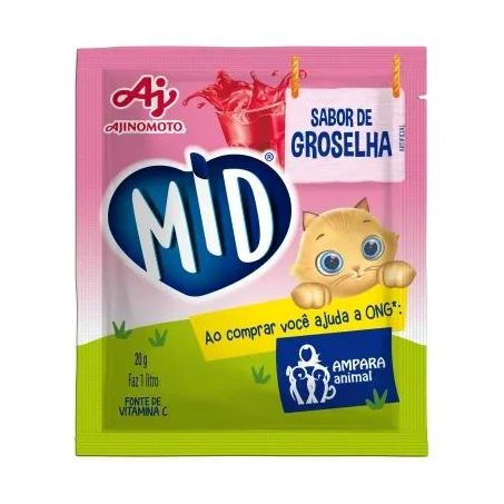 Refresco em Pó Mid Groselha 20G